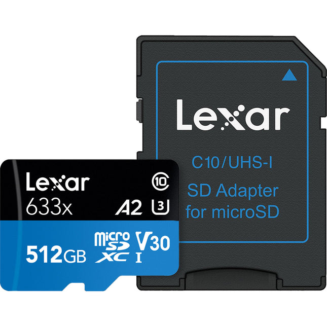 Lexar 512GB microSDXC UHS-I Clase 10 V30 100MB/s con Adaptador SD
