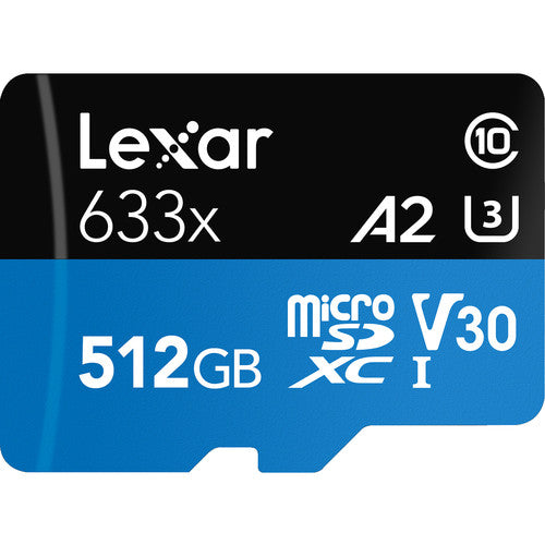 Lexar 512GB microSDXC UHS-I Clase 10 V30 100MB/s con Adaptador SD