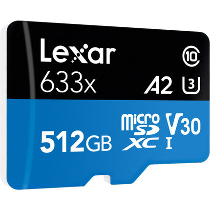 Lexar 512GB microSDXC UHS-I Clase 10 V30 100MB/s con Adaptador SD