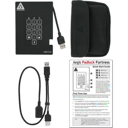 Apricorn 2TB Aegis Fortress SSD portátil seguro USB 3.2 Gen 1 FIPS 140-2 nivel 2