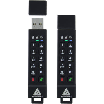 Apricorn 128GB Aegis Secure Key 3z USB 3.1 Gen 1 Unidad Flash Encriptada con Teclado PIN y Certificación FIPS 140-2 nivel 3
