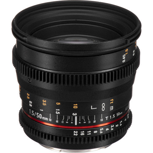 Rokinon 50mm T1.5 lente cine para Canon EF Montura Full Frame T1.5-22