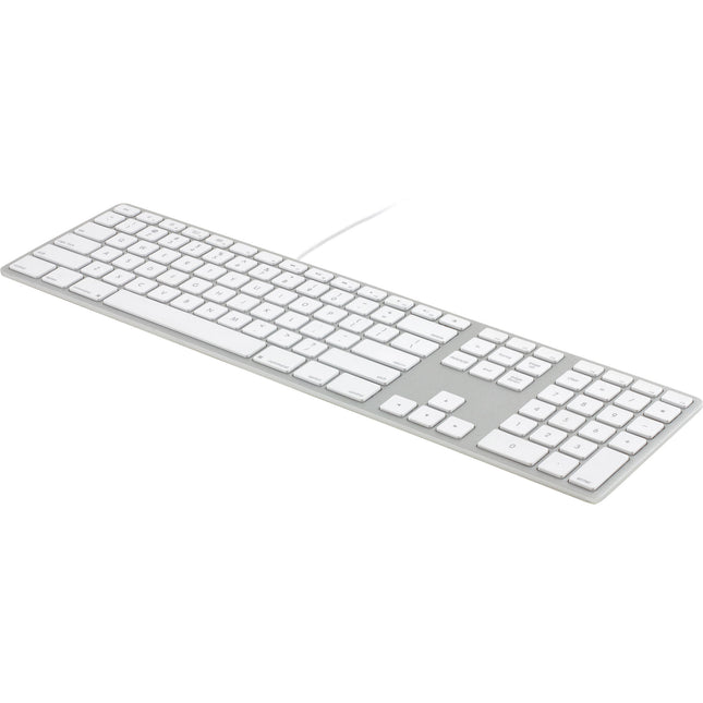Matias Teclado Alámbrico de Aluminio para Mac Plata con Puerto USB y Dial de Volumen