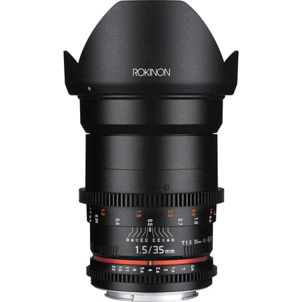 Rokinon 35mm T1.5 Lente Cine para Montura Canon EF con Filtro 77mm