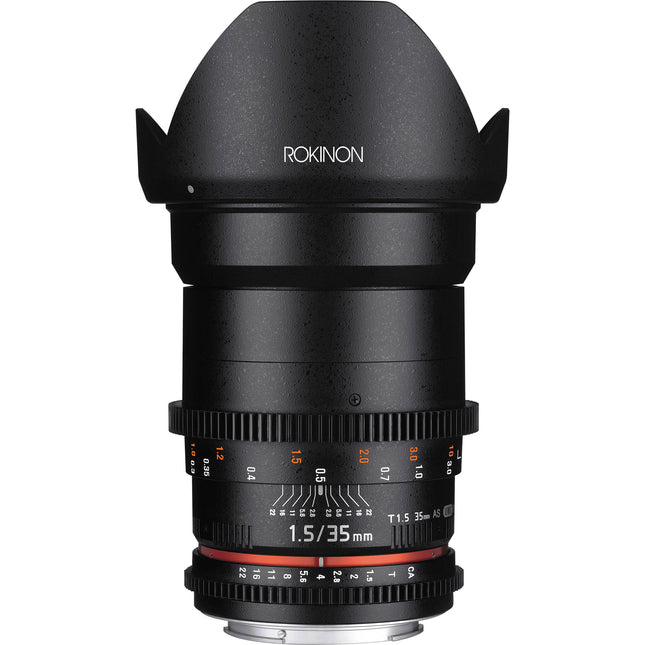 Rokinon 35mm T1.5 Lente Cine para Montura Canon EF con Filtro 77mm