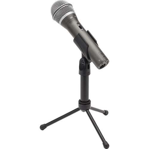 Samson Q2U Micrófono para Grabación y Podcasting con Audio 48 kHz 16-Bit y Soporte de Escritorio
