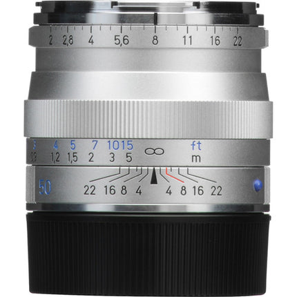 ZEISS Planar T* 50mm f/2 ZM Lente Leica M-Montura Placa 43mm Plata