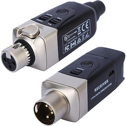 Xvive Audio U3 Sistema Inalámbrico de Micrófono Digital 2.4 GHz 90' Alcance 5 Horas Batería