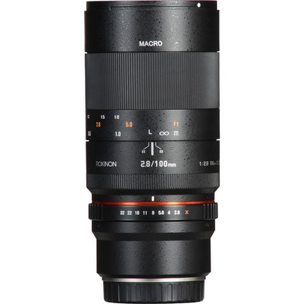 Rokinon 100mm f/2.8 Objetivo Macro para Canon EF con 1:1 de aumento y apertura f/2.8 a f/32