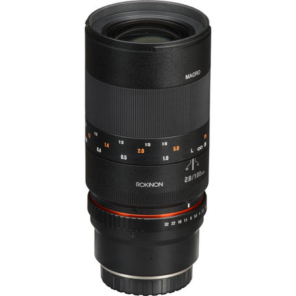 Rokinon 100mm f/2.8 Objetivo Macro para Canon EF con 1:1 de aumento y apertura f/2.8 a f/32