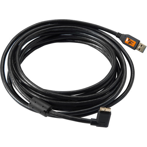 Tether Tools Cable USB 3.0 Tipo A a Micro USB Ángulo Derecho 5 Gb/s 15 pies Negro