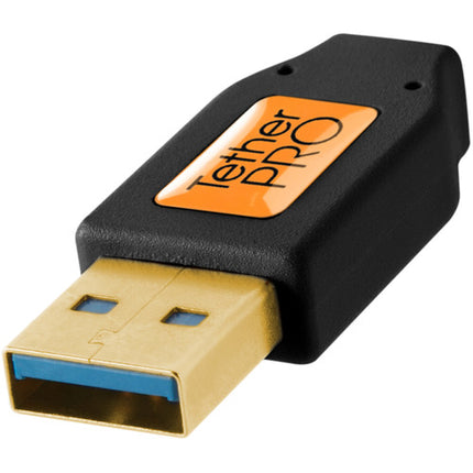 Tether Tools Cable USB 3.0 Tipo A a Micro USB Ángulo Derecho 5 Gb/s 15 pies Negro