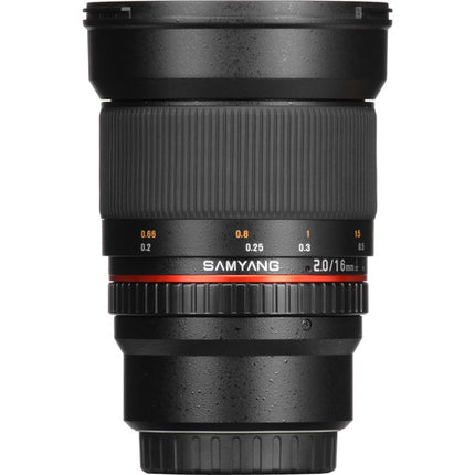 Samyang 16mm f2.0 ED AS UMC CS Objetivo para Canon EF-M 25.6mm APS-C