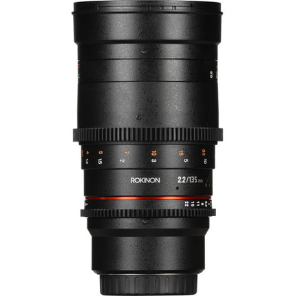 Rokinon 135mm T2.2 Cine DS Objetivo para Canon EF Montura con Foco Manual y Apertura De-Clicked