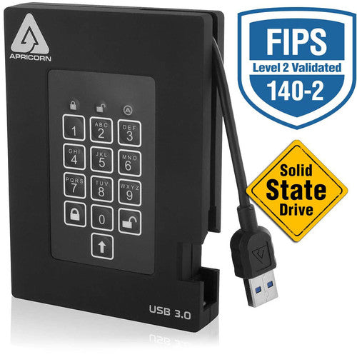 Apricorn 1TB Aegis Fortress USB 3.2 Gen 1 Disco Duro Portátil Seguro FIPS 140-2 Nivel 2