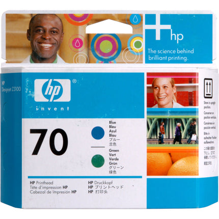 HP 70 Cabezal de impresión azul y verde para Designjet Z3100 y Z3200 24" y 44"