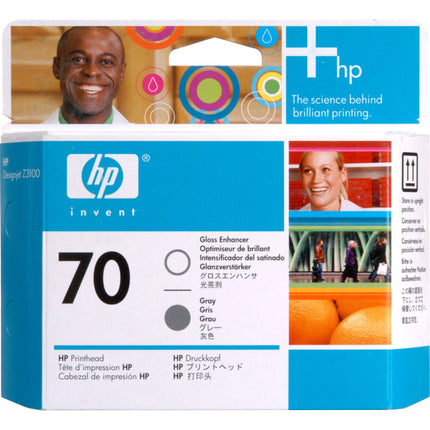 HP 70 Mejorador Brillo y Cabezal Impresión Gris para Plotters 24-44"