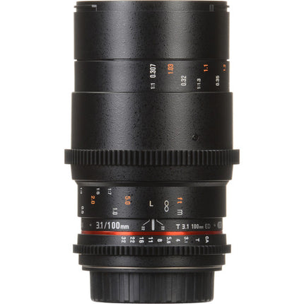 Rokinon 100mm T3.1 Lente Macro Cine para Canon EF Montura con Cobertura Full-Frame y Filtro 67mm