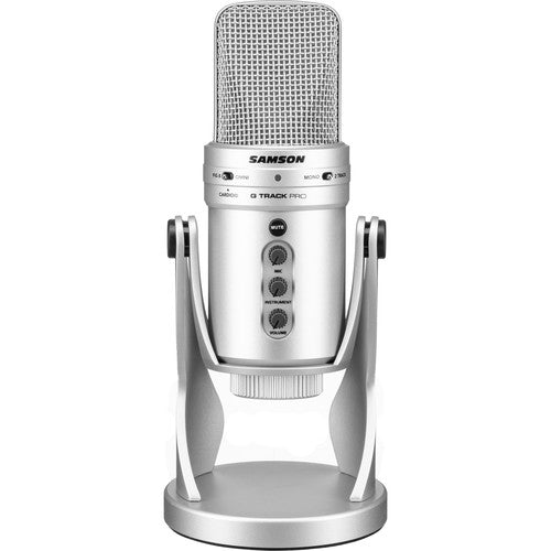 Samson G-Track Pro Micrófono USB con Interfaz 96 kHz 24-Bit Plata