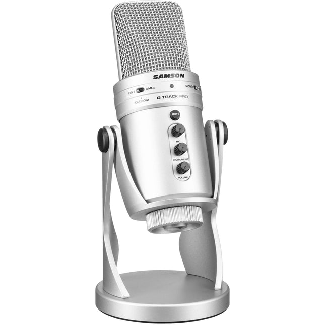 Samson G-Track Pro Micrófono USB con Interfaz 96 kHz 24-Bit Plata