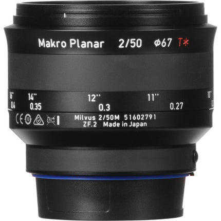 ZEISS Milvus 50mm f2M ZF.2 Lente Macro para Nikon F Apertura f2-f22 y Enfoque Manual