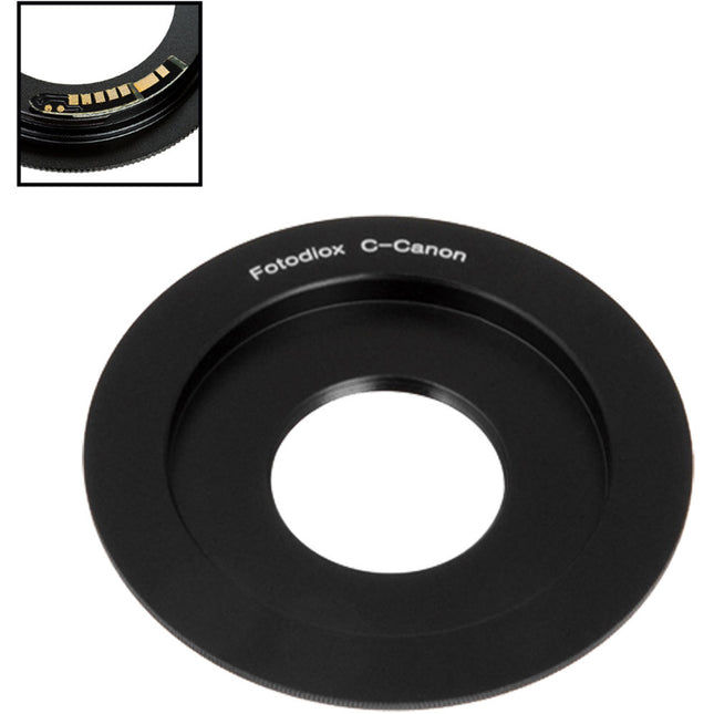 FotodioX Adaptador de Montura para Lente C-Mount a Canon EF o EF-S con Confirmación de Enfoque Generación v10