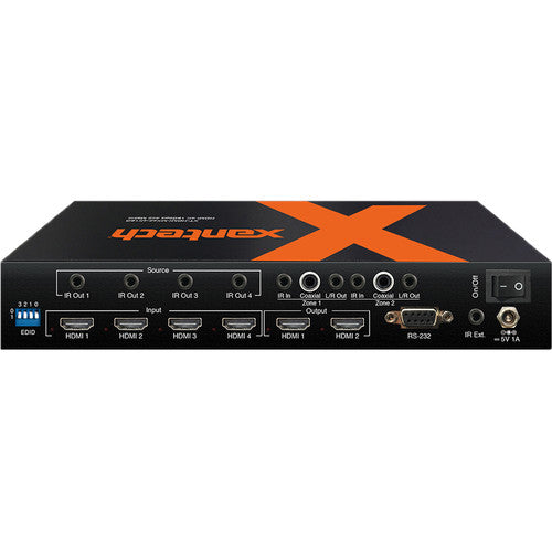 Xantech HDMI 2.0 Matriz 4x2 con Audio 4K UHD y Control Remoto