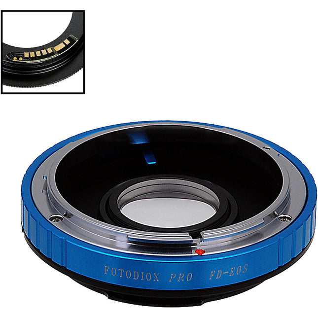 FotodioX Pro Adaptador de Montura para Lentes Canon FD a EF EF-S con Chip v10 y Multiplicador 1.4x