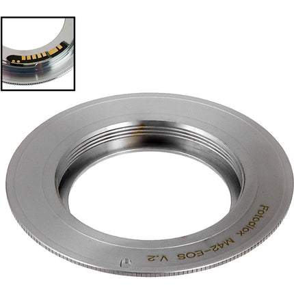 FotodioX Type 2 Pro Adaptador de Montura para Lentes M42 a Canon EF con Chip de Confirmación de Enfoque v10 y Aro de Latón