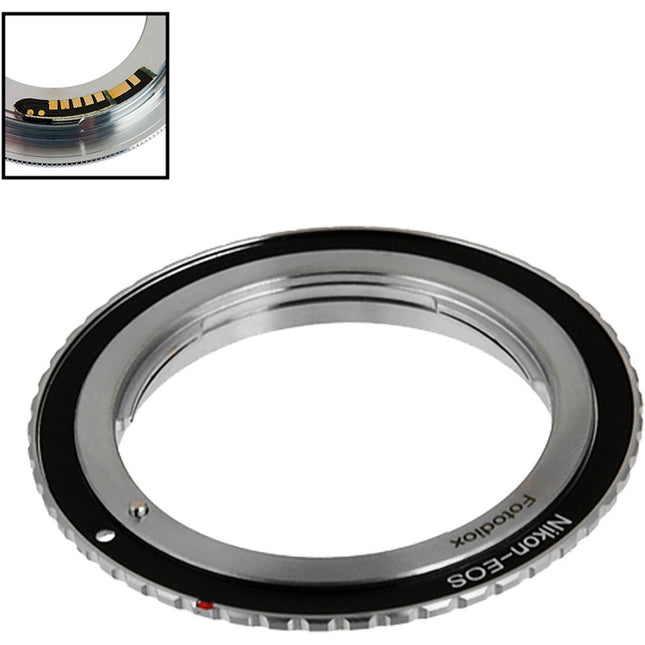 FotodioX Adaptador Montura para Lentes Nikon F a Canon EF con Chip v10 y Confirmación de Enfoque