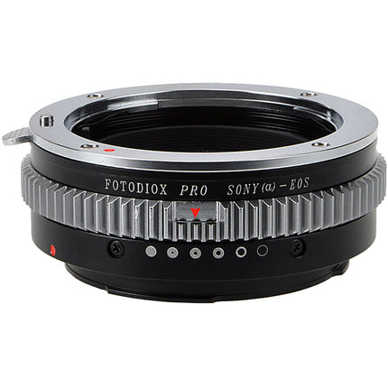 FotodioX Pro Adaptador Montura Sony A a Canon EF EF-S con Chip Enfoque v10 y Lente Correctiva 1.4x