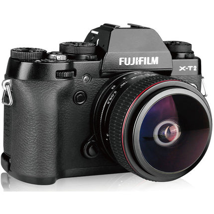 Meike MK-6.5mm f/2 Lente Fisheye Circular para Canon EF-M 190° ángulo con funda y paño de limpieza