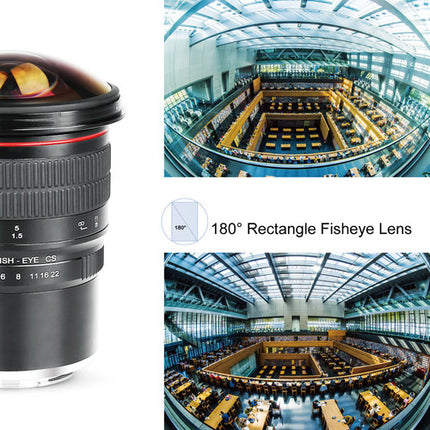 Meike MK-8mm f/3.5 Lente Ojo de Pez para Nikon F Montura F con Funda