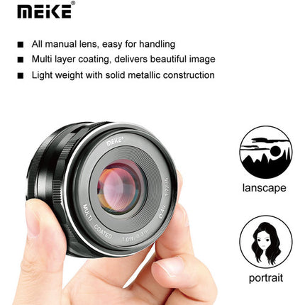 Meike MK-35mm f1.7 Lente Manual Micro Cuatro Tercios 70mm F22