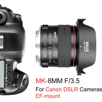 Meike MK-8mm f/3.5 Lente Ojo de Pez para Canon EF Formato Completo