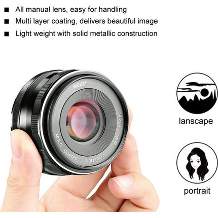 Meike MK-35mm f/1.7 Objetivo para FUJIFILM X Montura X-APS-C 52.5mm