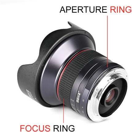 Meike MK-12mm f/2.8 Lente para Sony E APS-C Metal y Foco Manual