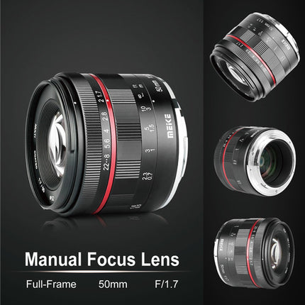 Objetivo Meike MK-50mm f/1.7 para Sony E Montura E Full Frame f/1.7-22