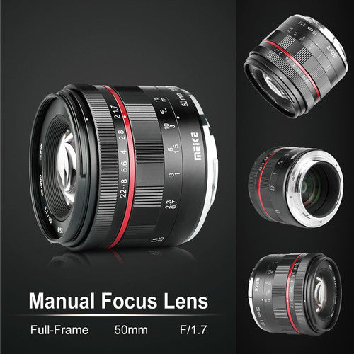 Objetivo Meike MK-50mm f/1.7 para Sony E Montura E Full Frame f/1.7-22