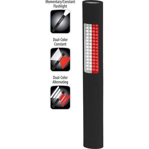 Nightstick NSP-1172 Linterna de Seguridad LED 150 lúmenes blanco rojo con clip magnético