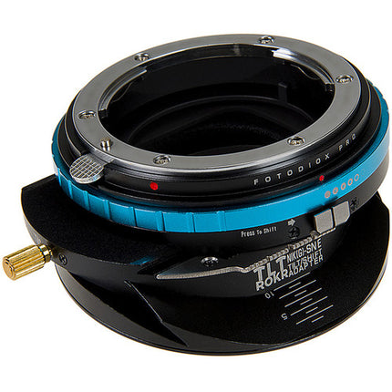 FotodioX Pro TLT ROKR Adaptador Tilt-Shift para Nikon F G a Sony E con 10mm Shift 10° Tilt