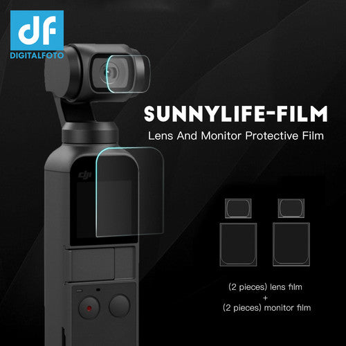 DigitalFoto Solution Kit de Protectores para Lente y Monitor DJI Osmo Pocket 0.2mm 2 Sets