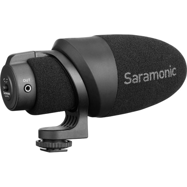 Saramonic CamMic Micrófono Shotgun para Cámaras DSLR y Smartphones con Filtro de Corte en Alta y Paraviento Doble Capa