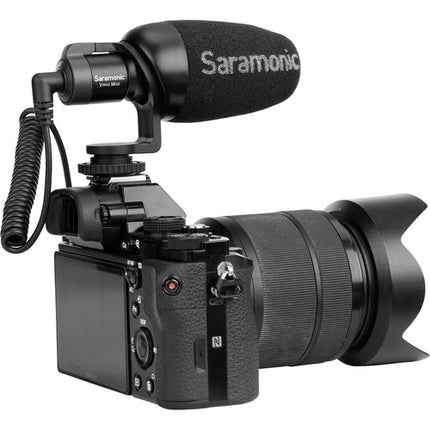 Saramonic Vmic Mini Micrófono Shotgun Ultracompacto para Cámaras con Paraviento y Cable 3.5mm