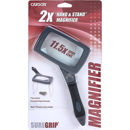 Carson SG-16 Lupa 2x con Aumento 10x y Soporte Plegable Estuche