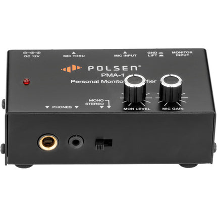 Polsen PMA-1 Amplificador de Monitor Personal 12V para Estudio y Directo