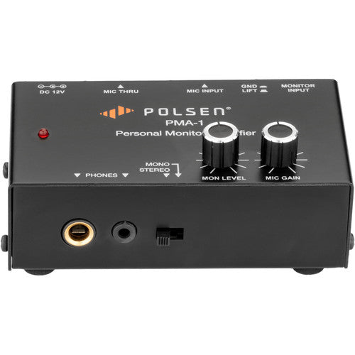 Polsen PMA-1 Amplificador de Monitor Personal 12V para Estudio y Directo