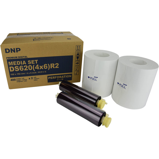DNP Set de Medios 4x6" Perforado para Impresora DS620A 400 Impresiones 2 Pack