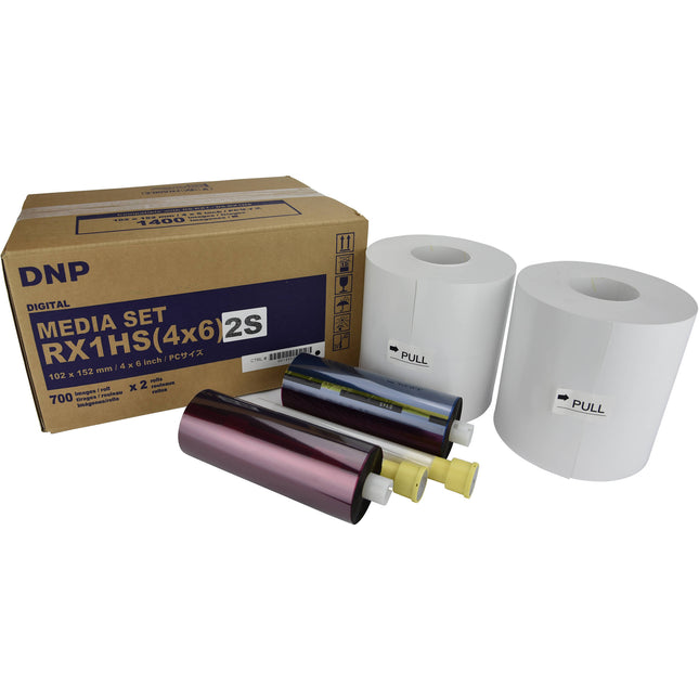 DNP 4 x 6" Papel Perforado Central para Impresora DS-RX1HS 2 Paquetes