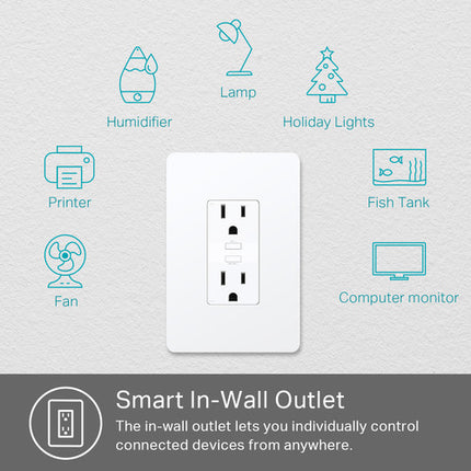 TP-Link KP200 Kasa Smart Enchufe Wi-Fi Empotrado Control Remoto 2.4 GHz